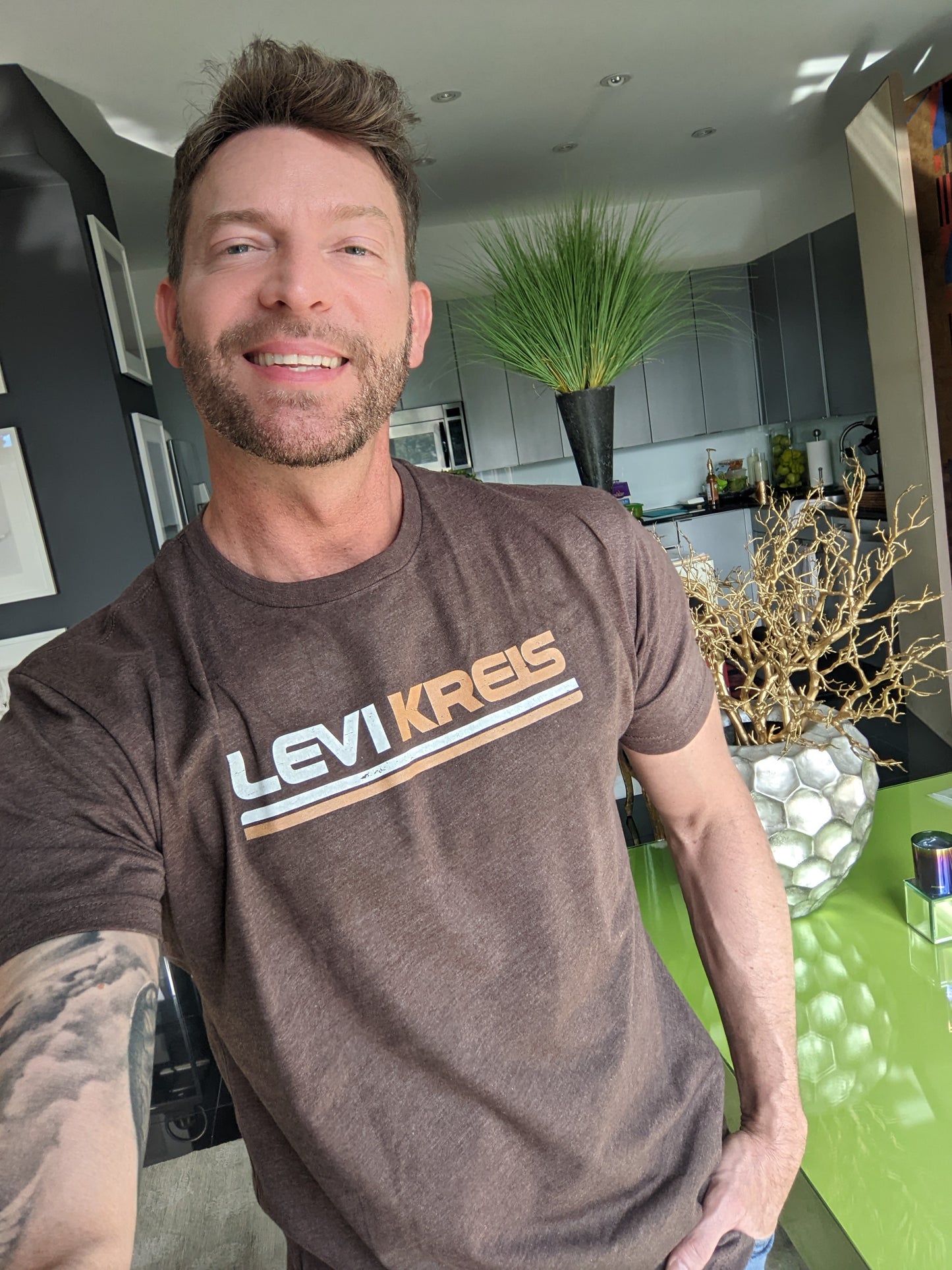 Levi Kreis Logo T-Shirt – Vintage Espresso | Limited Edition Unisex Tee